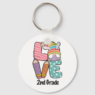 Happy Easter Day 2nd Grade Squad Love Teacher Gnom Key Ring