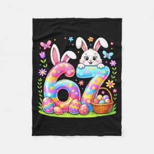 Happy easter day 67 bunny colourful eggs basket fleece blanket