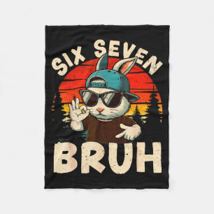 Happy Easter Day 67 Six Seven Bruh Dabbing Bunny S Fleece Blanket