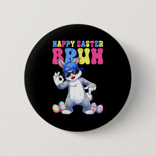 Happy easter day bunny 67 six seven bruh rabbit 67 6 cm round badge