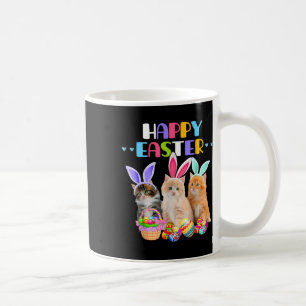 Happy Easter Day Bunny Cat Eggs Basket Men Women C Coffee Mug