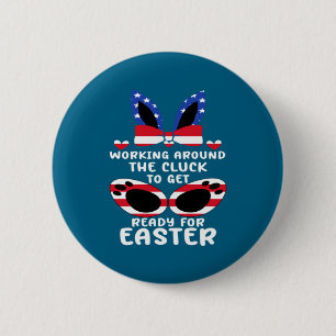 Happy Easter Day Bunny Cute Rabbit Enthusiasts 6 Cm Round Badge