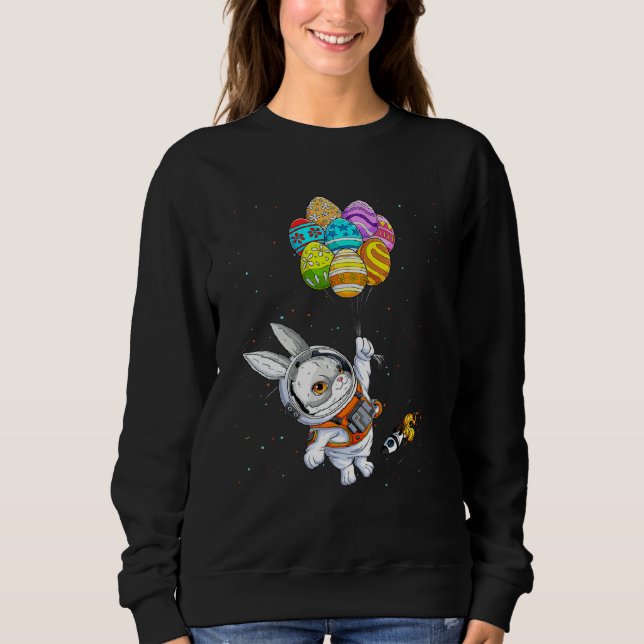 Happy Easter Day Bunny Egg astronaut Space Boys Gi Sweatshirt (Front)
