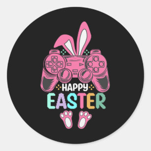 Happy Easter Day Bunny Egg Fun Boys Girls Kids Gam Classic Round Sticker