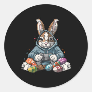 Happy Easter Day Bunny Egg Funny Boys Girls Kids G Classic Round Sticker
