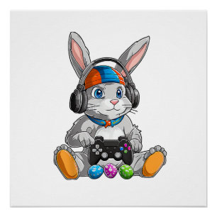 Happy Easter Day Bunny Egg Funny Boys Girls Kids G Poster