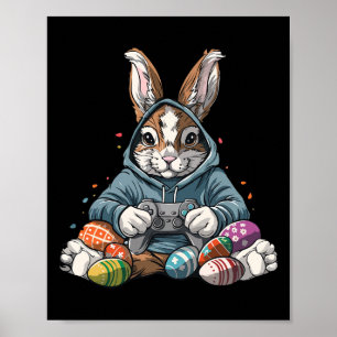Happy Easter Day Bunny Egg Funny Boys Girls Kids G Poster
