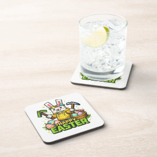 Happy Easter Day Bunny Egg Gamer Video Coaster