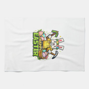 Happy Easter Day Bunny Egg Gamer Video Game Kids M Tea Towel