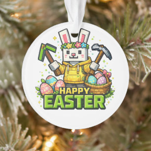 Happy Easter Day Bunny Egg Gamer Video Ornament