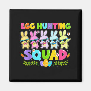 Happy easter day bunny egg hunting squad boy girl magnet