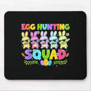 Happy easter day bunny egg hunting squad boy girl mouse pad