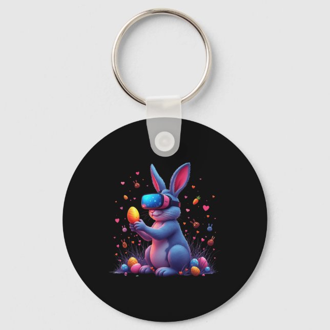 Happy Easter Day Bunny Egg Video Game Funny Vr Gam Key Ring (Front)
