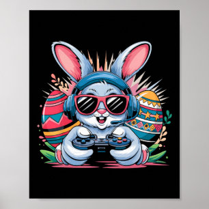 Happy Easter Day Bunny Egg Video Game Gamer Boys K Poster