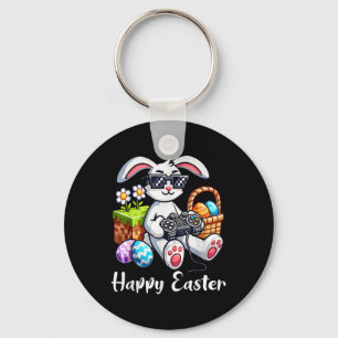 Happy Easter Day Bunny Egg Video Game Kids Mens Bo Key Ring