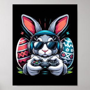 Happy Easter Day Bunny Egg Video Game Kids Mens Ga Poster