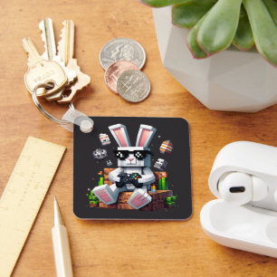 Happy Easter Day Bunny Egg Video Gamer Easter Day Key Ring