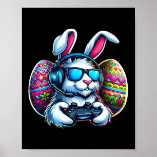 Happy Easter Day Bunny Egg Video Gaming Game Kids  Poster