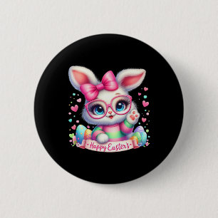 Happy Easter Day Bunny Eggs Cute Happy Easter Bunn 6 Cm Round Badge