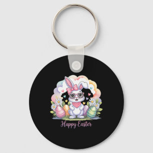 Happy Easter Day Bunny Eggs Cute Happy Easter Bunn Key Ring