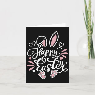 Happy Easter Day Bunny Eggs Rabbit Graphic Family Card