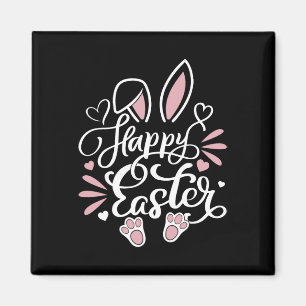 Happy Easter Day Bunny Eggs Rabbit Graphic Family  Magnet
