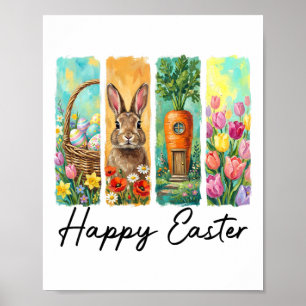 Happy Easter Day Bunny Eggs Sket Egg Hunt Funny Poster