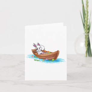 Happy Easter Day Bunny Fishing Fisherman Kids Men  Card