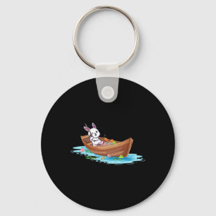 Happy Easter Day Bunny Fishing Fisherman Kids Men  Key Ring