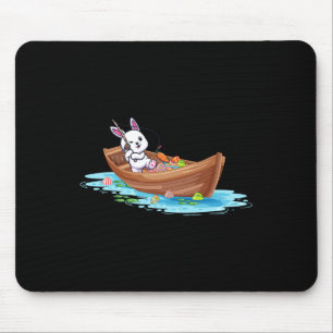 Happy Easter Day Bunny Fishing Fisherman Kids Men Mouse Pad