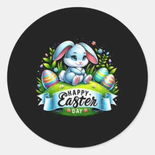 Happy Easter Day Bunny Funny Matching Easter 2024 Classic Round Sticker