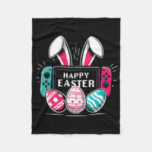 Happy Easter Day Bunny Gaming Video Games Boys Gir Fleece Blanket