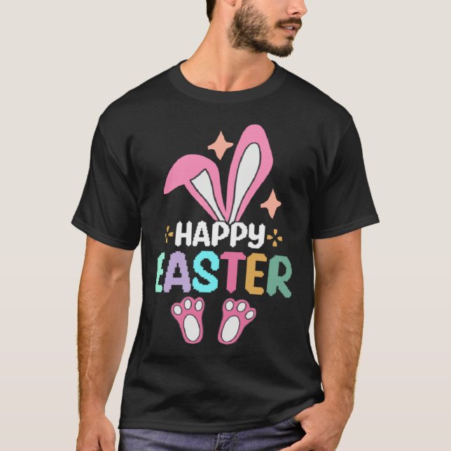 Happy Easter Day  Bunny Gang Matching Family Rabbi T-Shirt (Front)