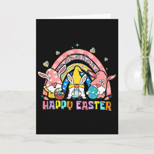 Happy Easter Day Bunny Gnome Easter Egg Carrot Gno Card