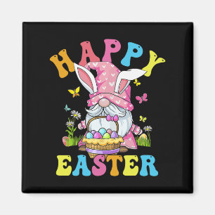 Happy Easter Day Bunny Gnome Hug Easter Eggs Gnome Magnet