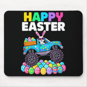 Happy Easter Day Bunny Monster Truck Boys Kids Egg Mouse Pad