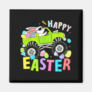 Happy easter day bunny monster truck for kids boys magnet
