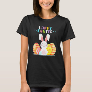 Happy Easter Day Bunny Pastel Spring Hunt Eggs Rab T-Shirt
