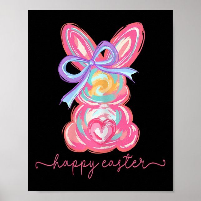 Happy Easter Day Bunny Rabbit Brushstroke Tee Wome Poster (Front)