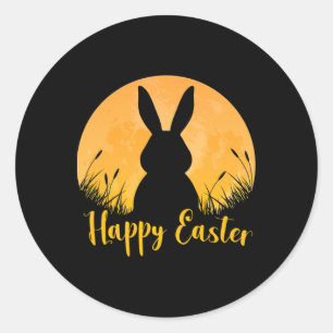 Happy Easter Day Bunny Rabbit Palm Sunday Girls Wo Classic Round Sticker