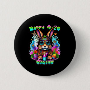 Happy Easter Day Bunny Smoking Weed Funny 6 Cm Round Badge
