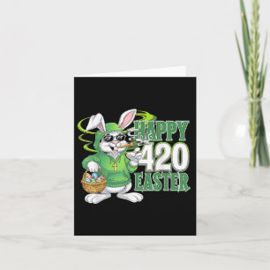 Happy Easter Day Bunny Smoking Weed Funny Card