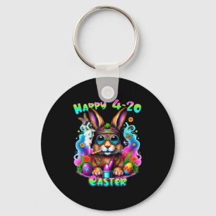 Happy Easter Day Bunny Smoking Weed Funny Key Ring