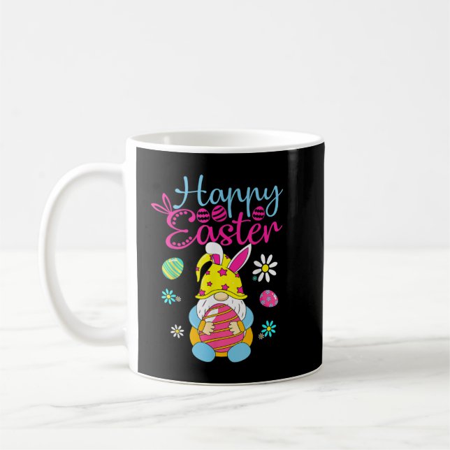 Happy Easter Day Bunny Spring Gnome Easter Coffee Mug (Left)