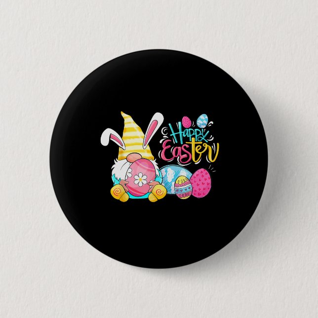Happy Easter Day Bunny Spring Gnome Easter Egg Boy 6 Cm Round Badge (Front)