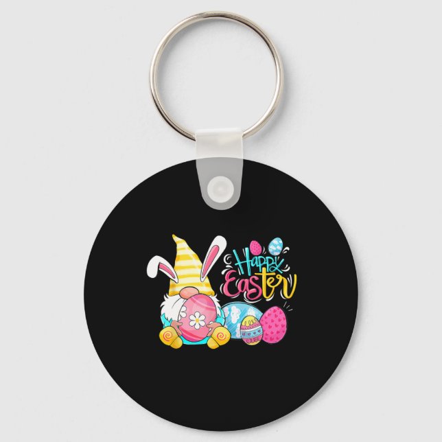 Happy Easter Day Bunny Spring Gnome Easter Egg Boy Key Ring (Front)