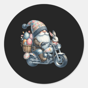 Happy Easter Day Bunny Spring Gnome Easter Egg Hun Classic Round Sticker