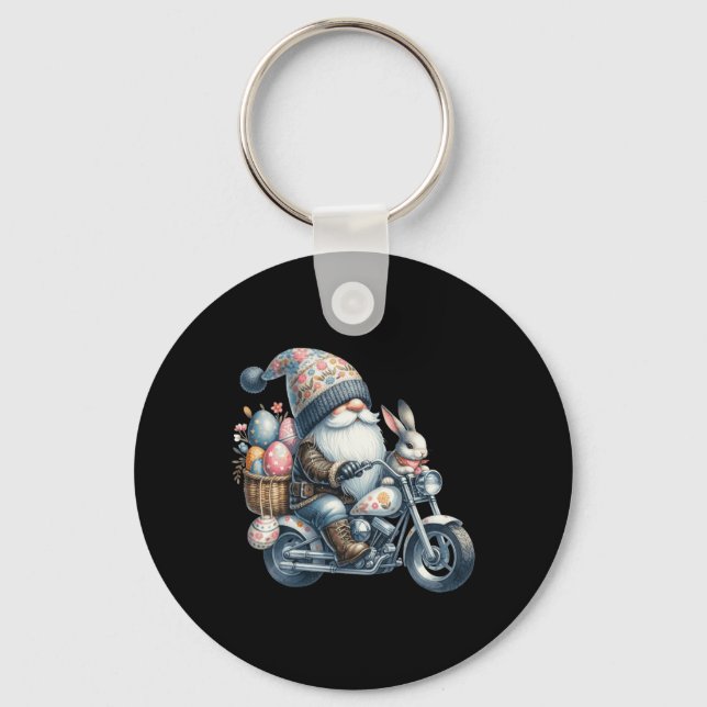 Happy Easter Day Bunny Spring Gnome Easter Egg Hun Key Ring (Front)