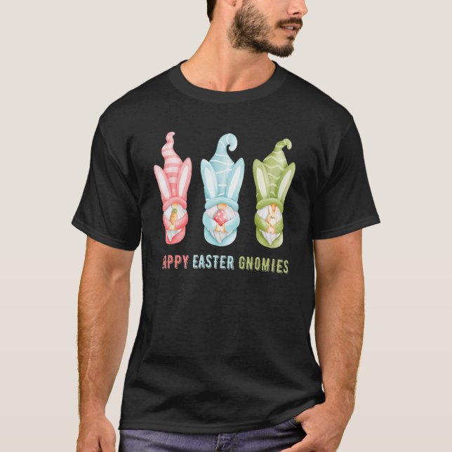 Happy Easter Day Bunny Spring Gnome Easter Egg Hun T-Shirt (Front)