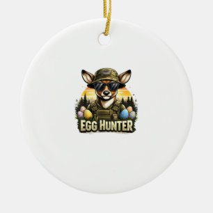 Happy Easter Day Camo Funny Hunting Boys Men Easte Ceramic Ornament
